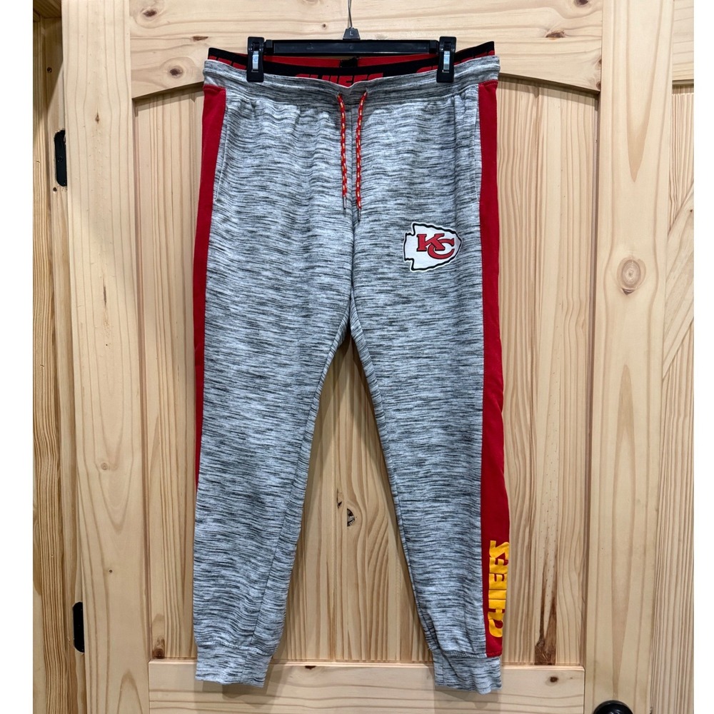 NFL Team Apparel Kansas City Chiefs Gray Space Dye Jogger Sweatpants Womens L